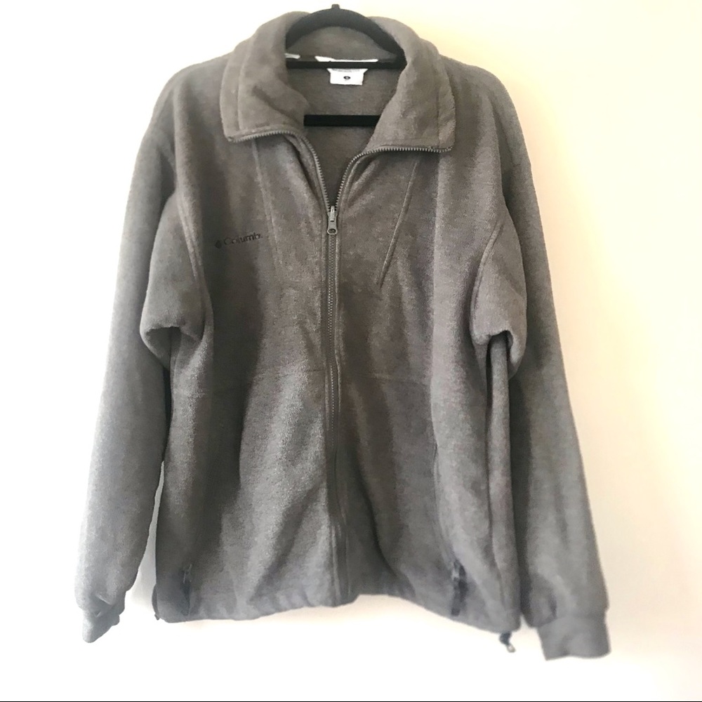 Columbia Fleece Men's Sz Small Gray Zip Up Jacket